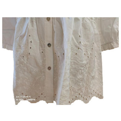 Casual Ladies 100% Algodon V Neck Embroidery Shirt